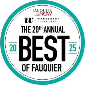 20th Annual Best of Fauquier 2025 Award from Fauquier Now and Warrenton Lifestyle